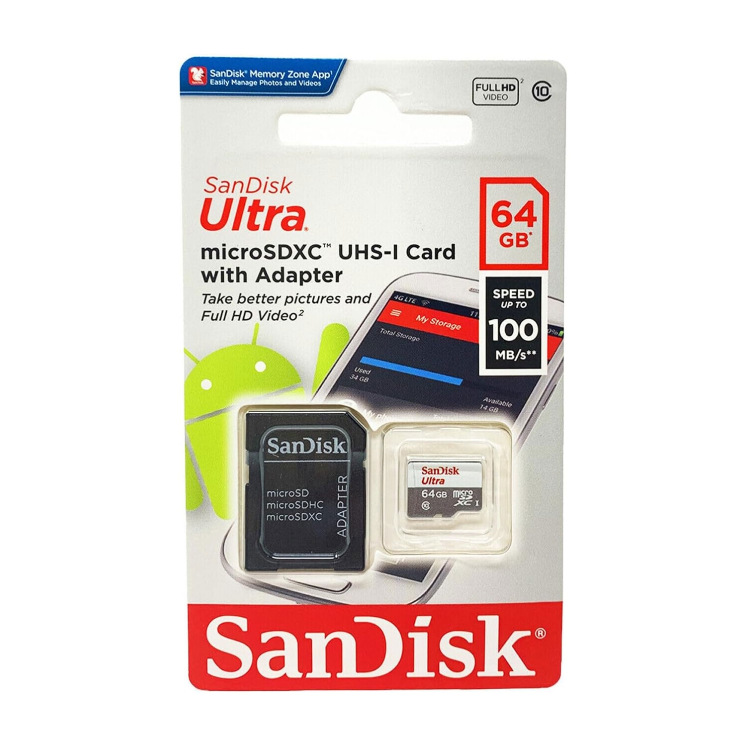 10x SanDisk Ultra 64GB microSDXC Card UHS-1 Upto 100 MB/s Class 10 w/ SD Adapter