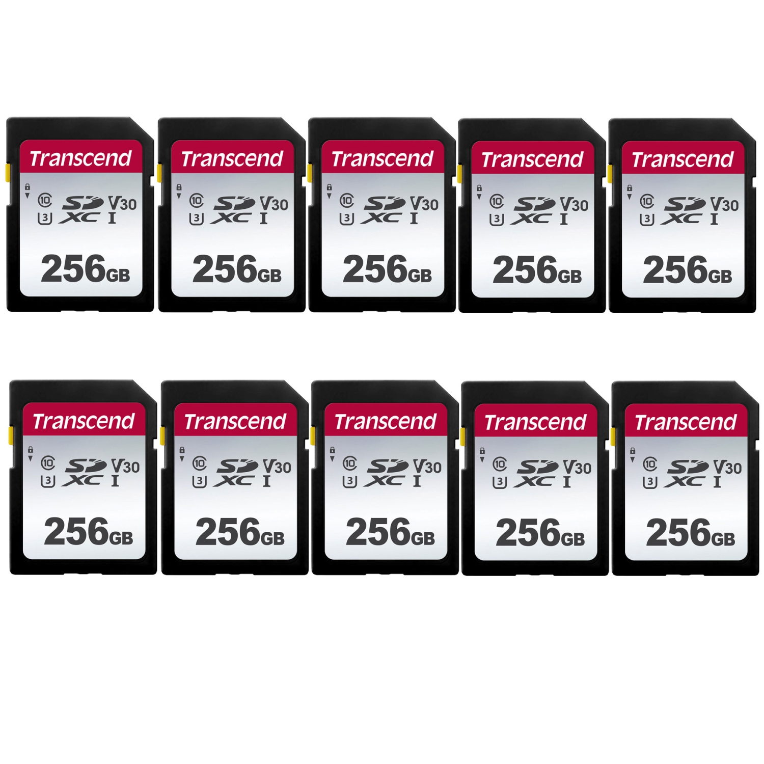 10x Transcend 256GB 300S UHS-I SDXC Memory Card