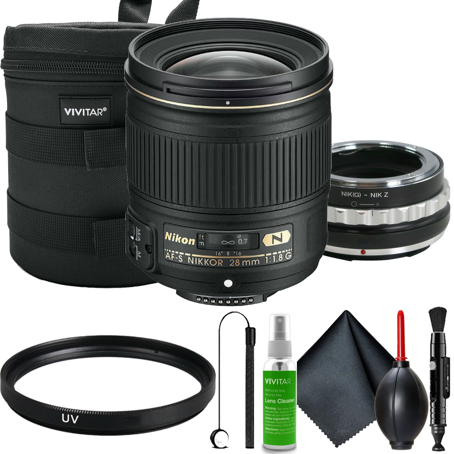 Nikon AF-S 28mm f/1.8G Lens Kit for Nikon Z Z5 Z6 Z7 ZF Zfc Z30 Z50 Cameras