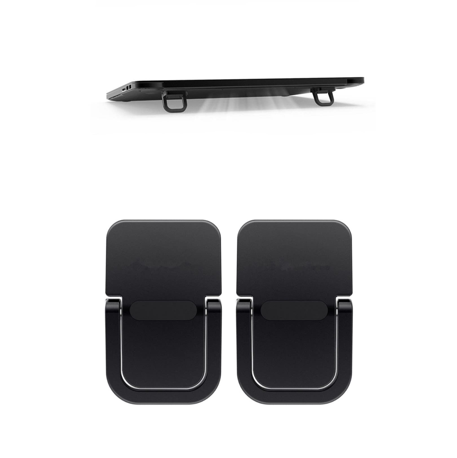 Portable Keyboard Riser, Mini Invisible Laptop Stand for Desk Computer Keyboard MacBook Notebook Stand Riser Aluminum (Black)