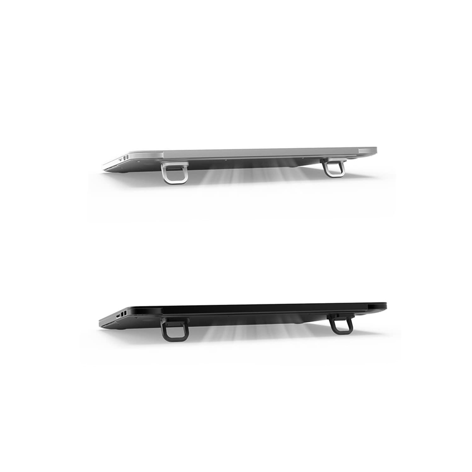 Portable Keyboard Riser, Mini Invisible Laptop Stand for Desk Computer Keyboard MacBook Notebook Stand Riser Aluminum (Black)