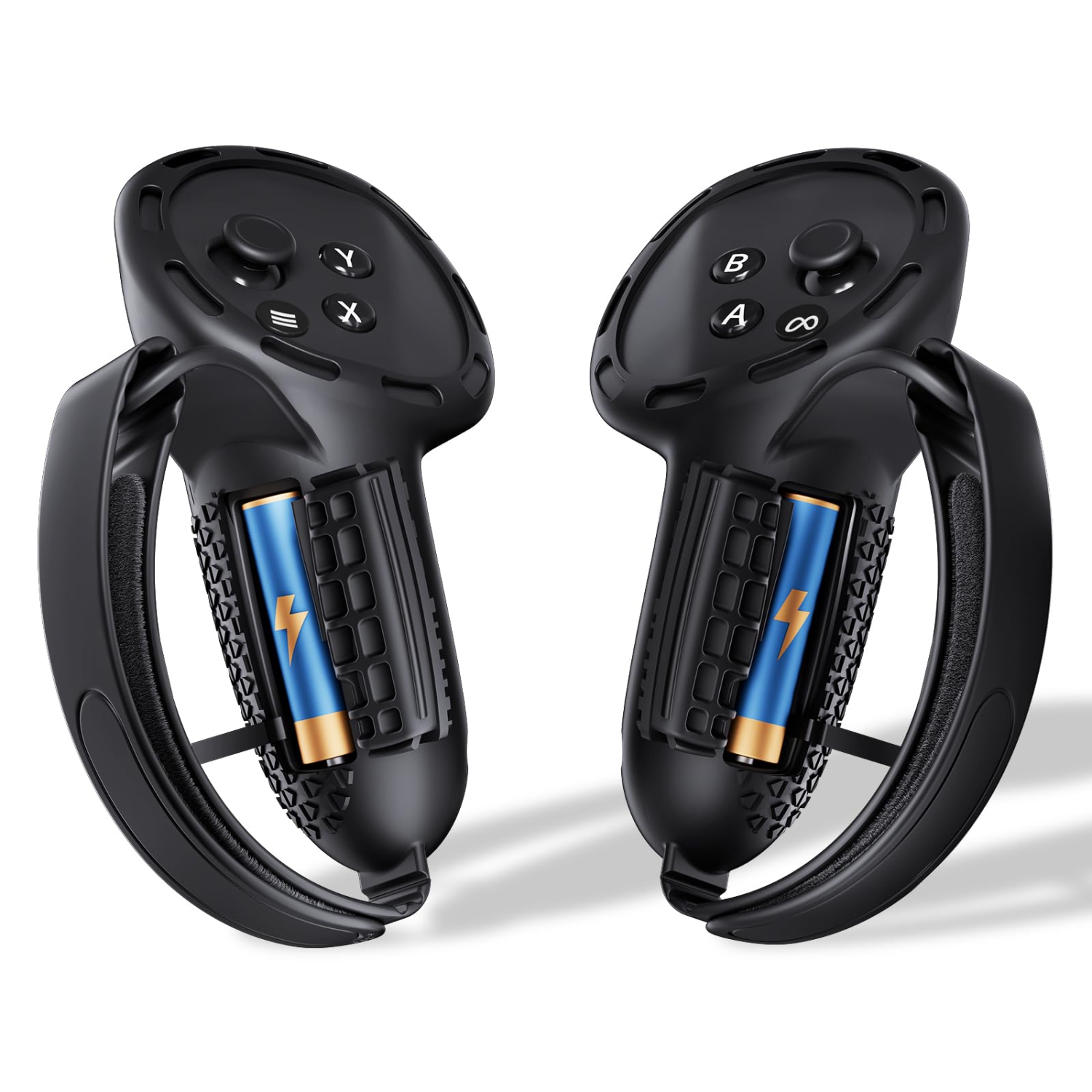 Upgraded Controller Grips Cover Compatible with Meta Quest 3S/Quest 3 Accessories, All-Silicone Controller Grips for Quest 3S/Quest 3 with Battery