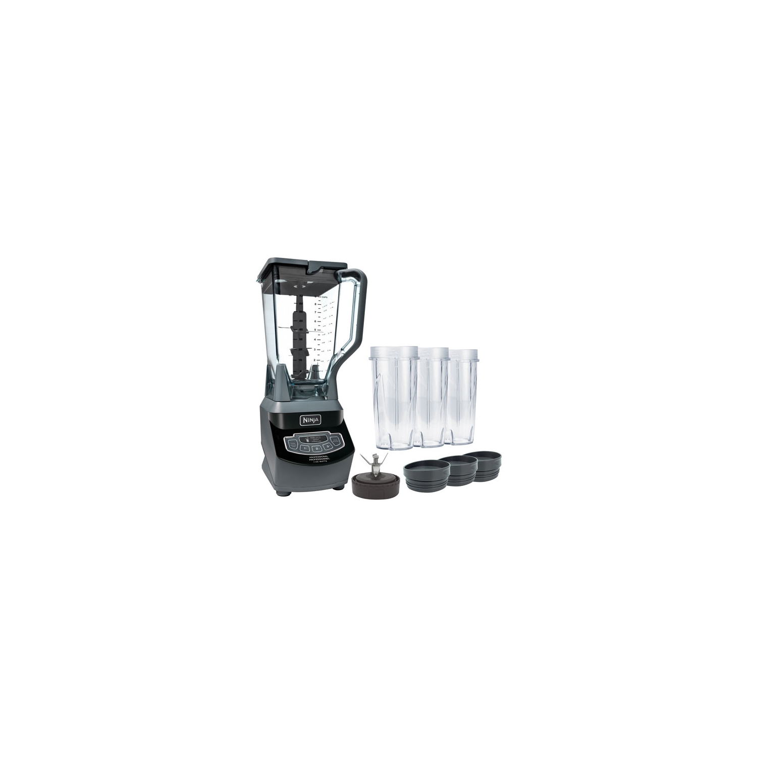 Refurbished (Good) Ninja Professional 2.1L 1100-Watt Countertop Blender with Nutri Ninja Cups - Black - Only at Best Buy