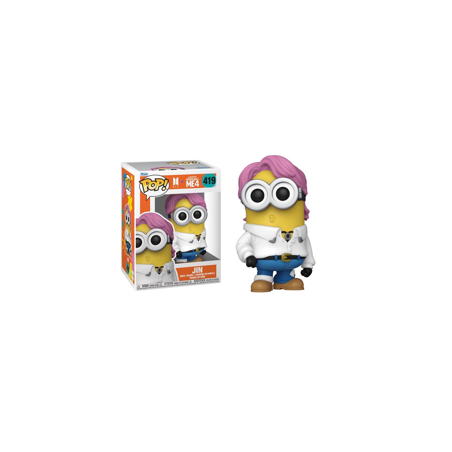 Funko Pop! Rocks Despicable Me 4 x BTS Vinyl Figure Jin #419 Kim Seok-jin (Seokjin)