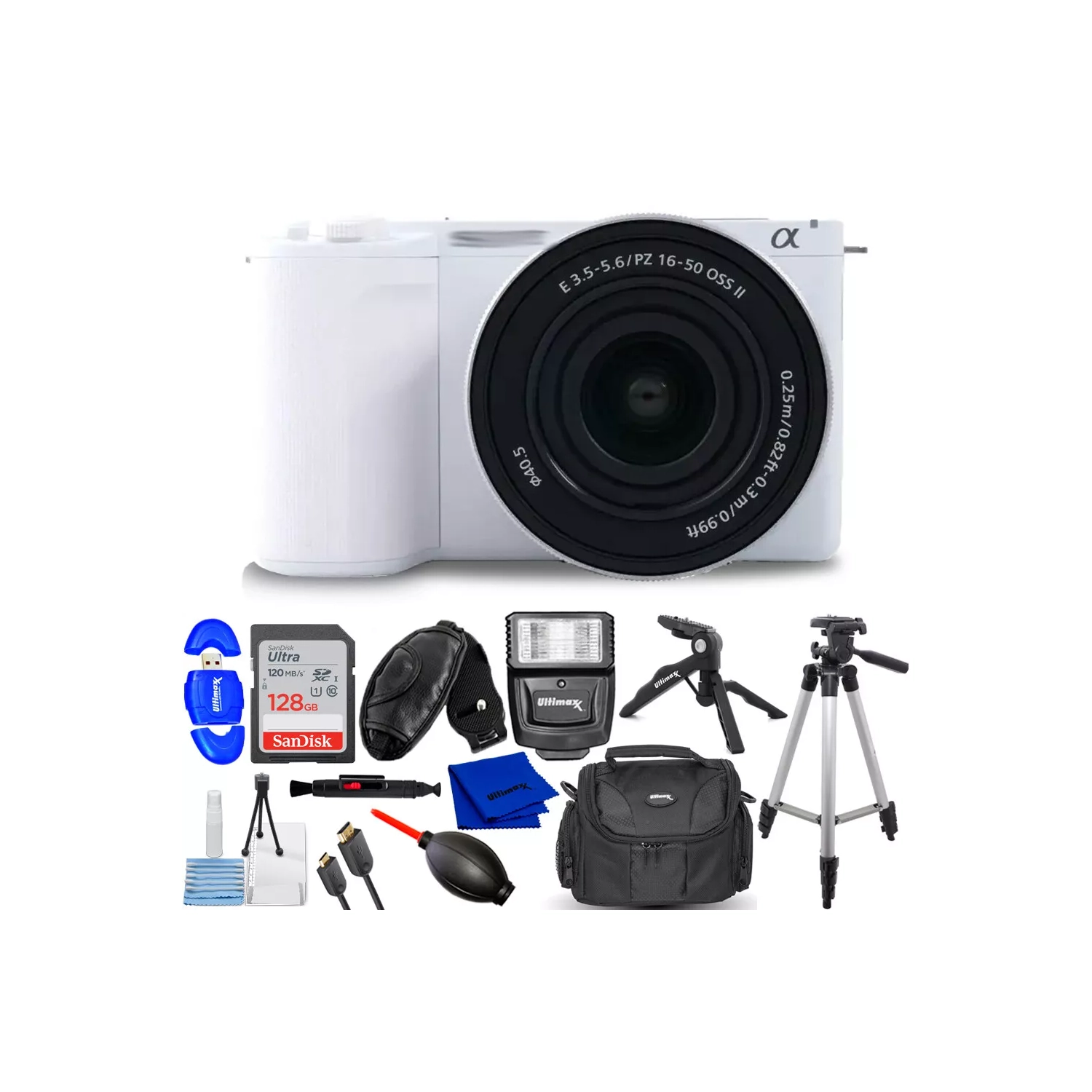 Sony ZV-E10 II Mirrorless Camera with 16-50mm Lens ZVE10M2KW - 12PC Kit Open Box