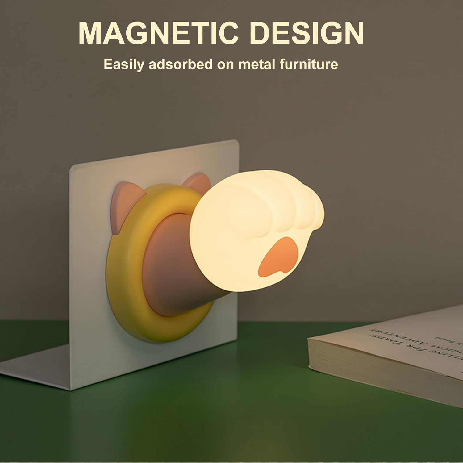 Cute Cat Paw Night Light – Touch Activated Rechargeable Night Light, Dimmable Bedside Night Lamp, Cat Nightlight with Timer for Kids, Squishy Cat