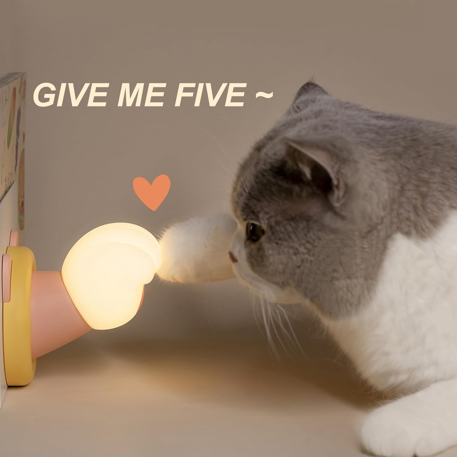 Cute Cat Paw Night Light – Touch Activated Rechargeable Night Light, Dimmable Bedside Night Lamp, Cat Nightlight with Timer for Kids, Squishy Cat