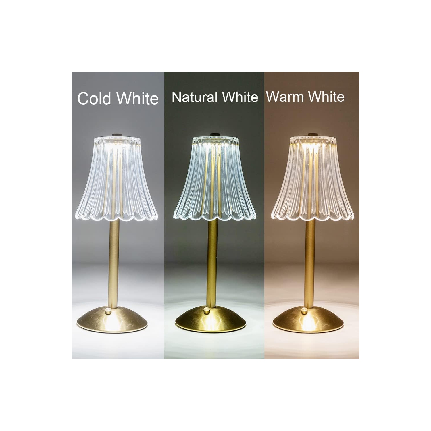 Lampe de table sans fil à pile cristal, veilleuse pour salon, chambre à coucher, chambre à coucher, chambre des enfants, extérieur, restaurant, table