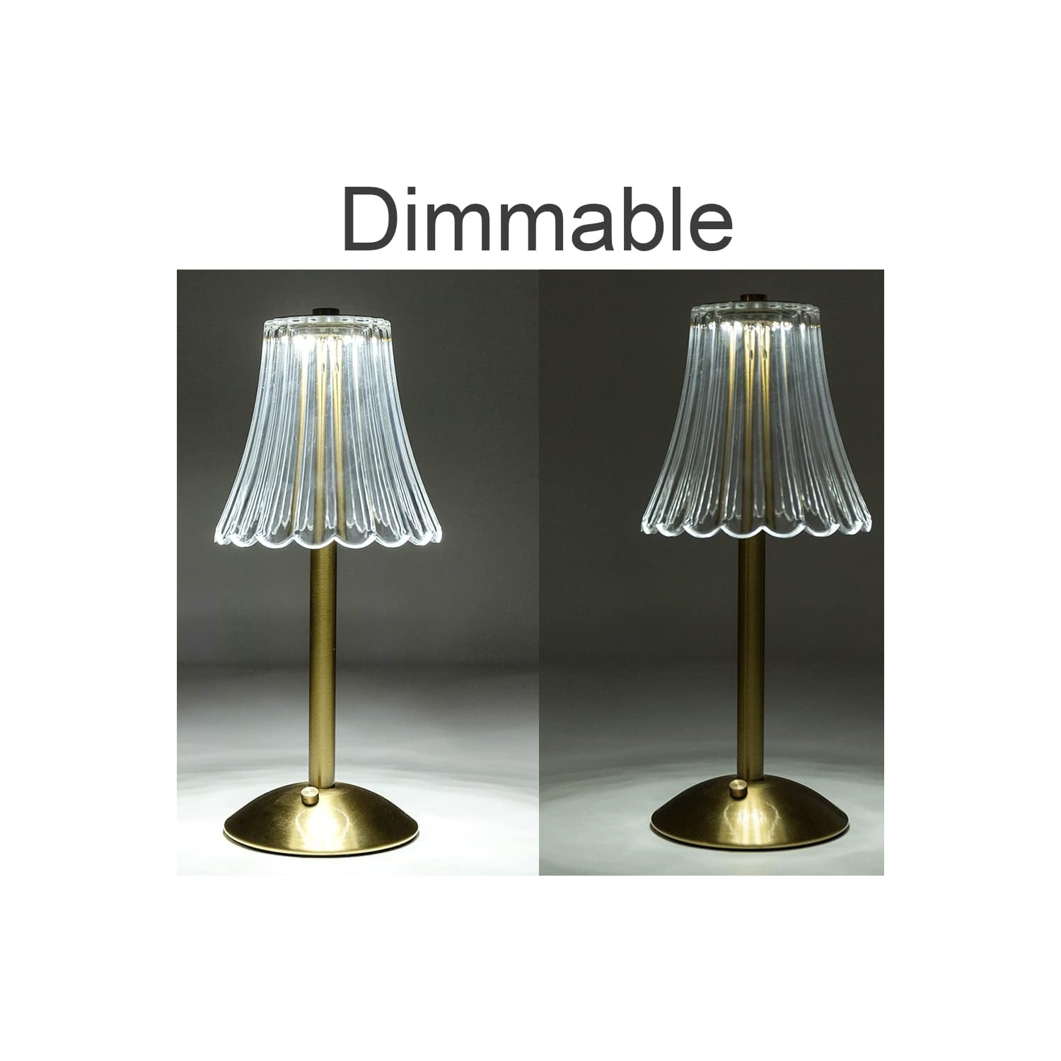 Lampe de table sans fil à pile cristal, veilleuse pour salon, chambre à coucher, chambre à coucher, chambre des enfants, extérieur, restaurant, table