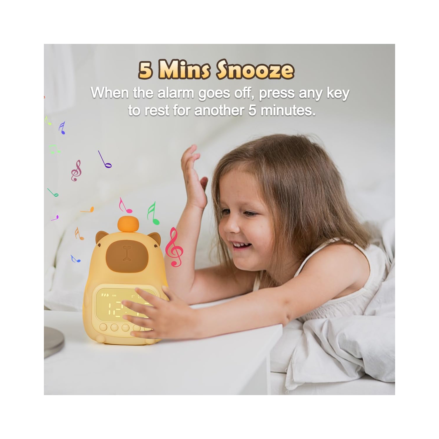 Cute Capybara Alarm Clock Night Light, Fun Children's Wake Up Lamp, Night Light for Kids Bedroom Decoration, Sleep Training Clock, Birthday Gift