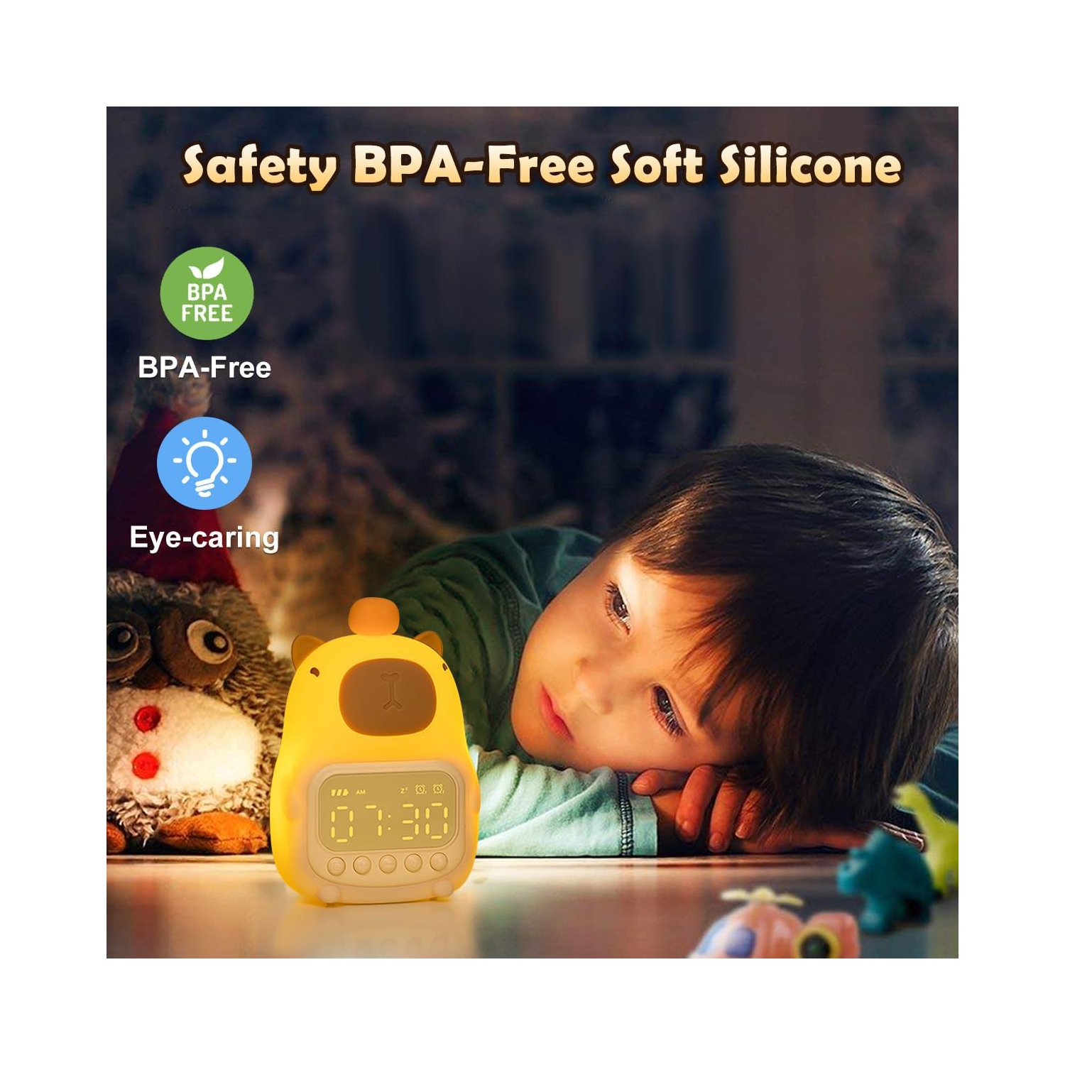 Cute Capybara Alarm Clock Night Light, Fun Children's Wake Up Lamp, Night Light for Kids Bedroom Decoration, Sleep Training Clock, Birthday Gift