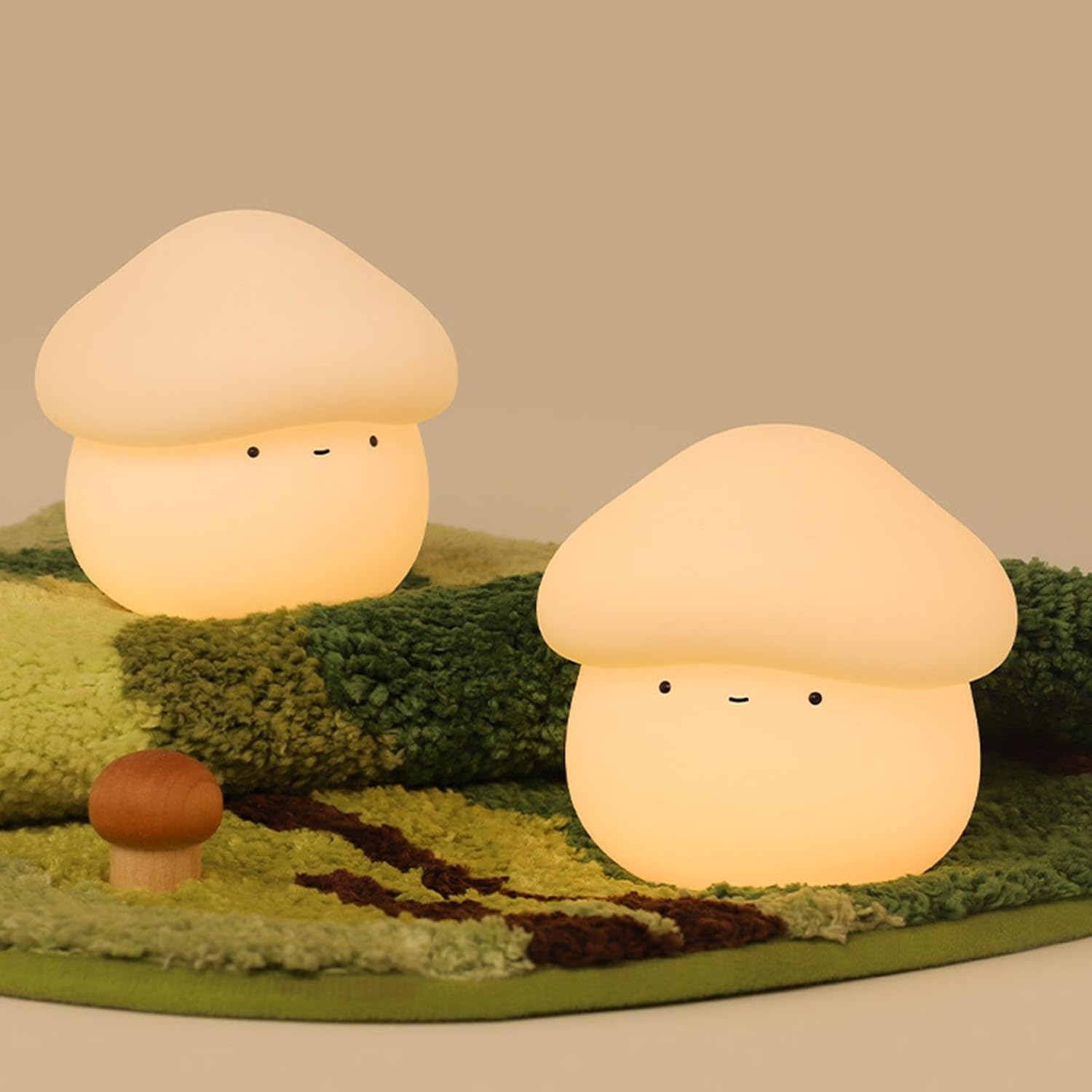 Lumières champignon – Les trois lampes à minuterie, éclairage chaud réglable à deux niveaux, conviennent aux lampes pour les tables de chevet – Lampe