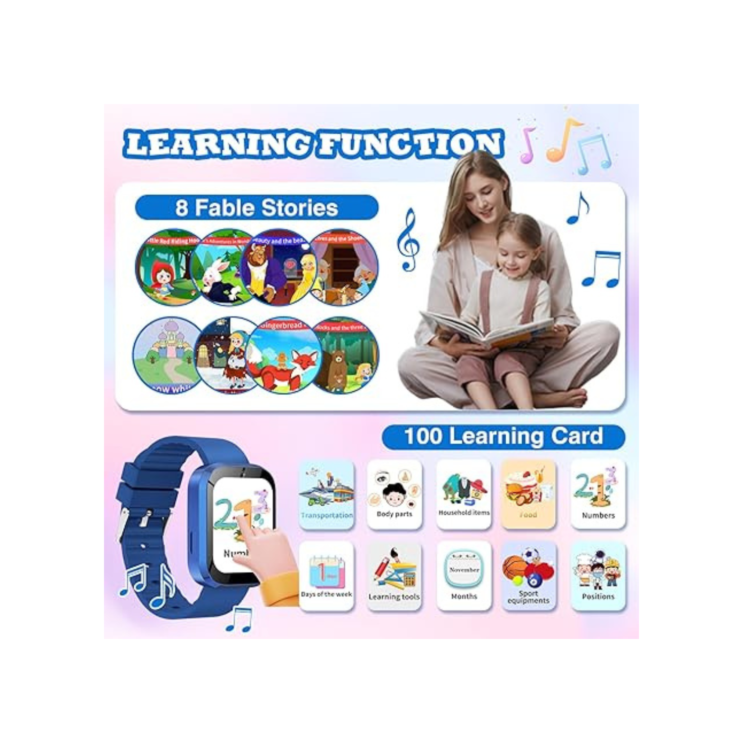 Kids Smart Watch for Boys Girls, Smart Watch for Kids 4-12 Years Old with 22 Games Camera Habit Tracking Audiobook Alarm Clock Music Player Pedometer