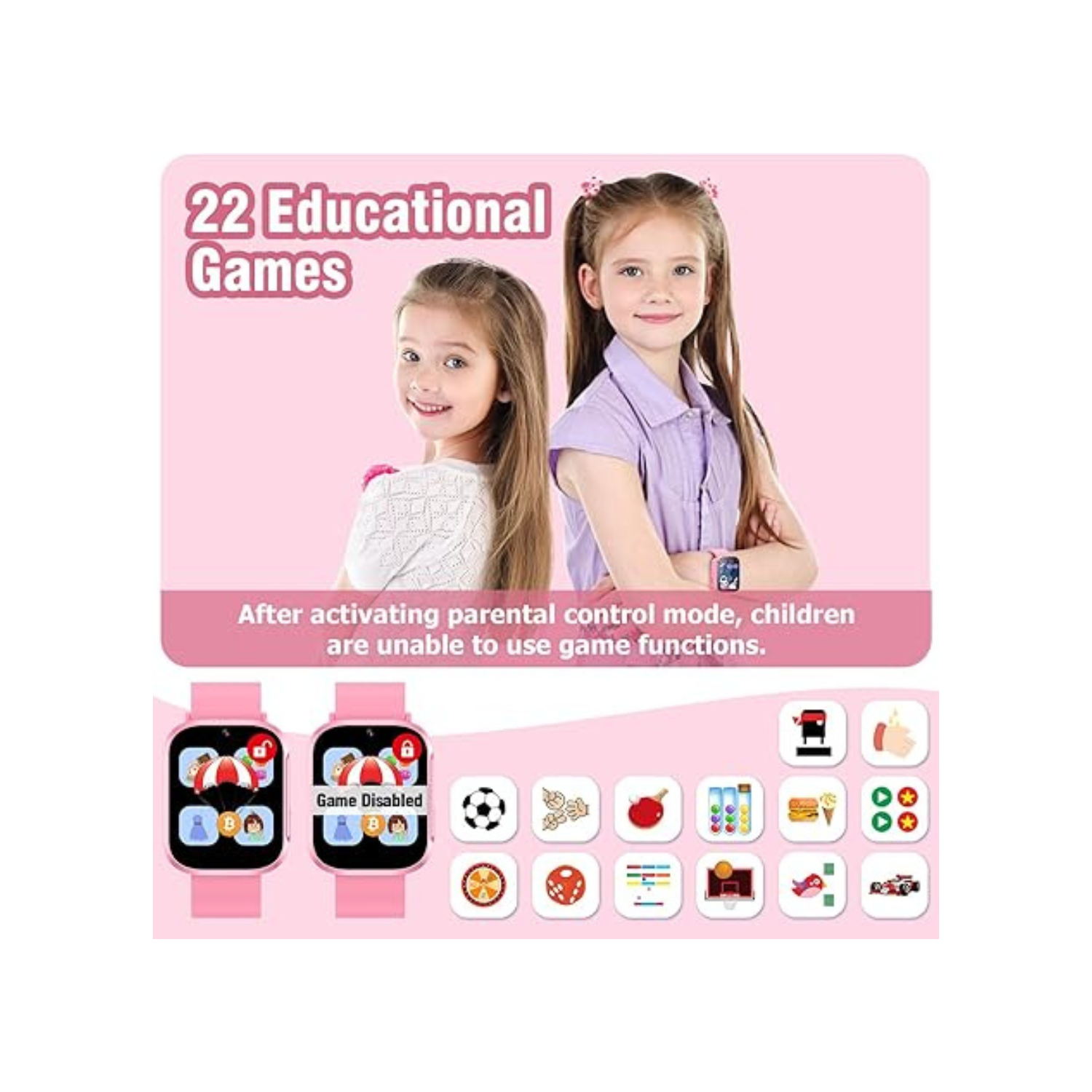 Kids Smart Watch for Boys Girls, Smart Watch for Kids 4-12 Years Old with 22 Games Camera Habit Tracking Audiobook Alarm Clock Music Player Pedometer