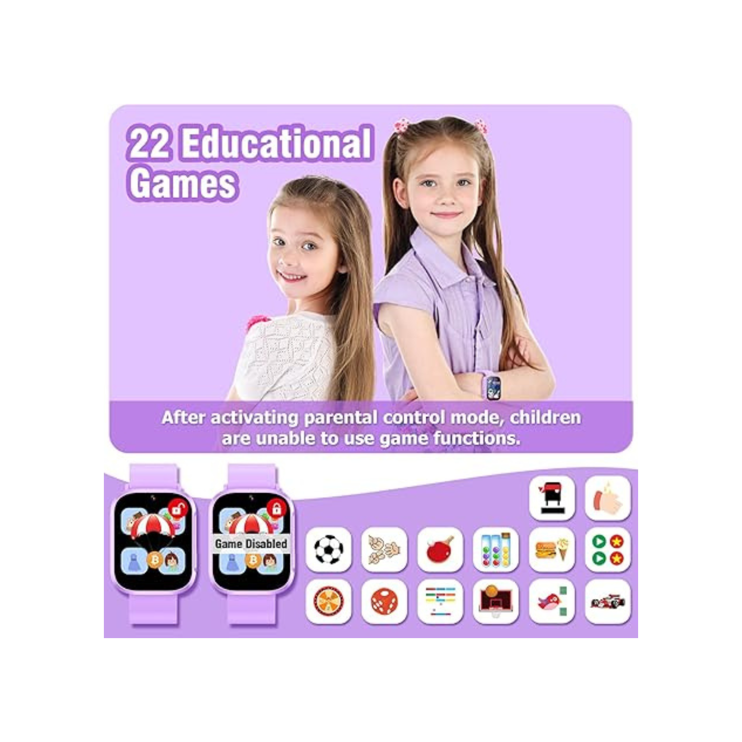 Kids Smart Watch for Boys Girls, Smart Watch for Kids 4-12 Years Old with 22 Games Camera Habit Tracking Audiobook Alarm Clock Music Player Pedometer