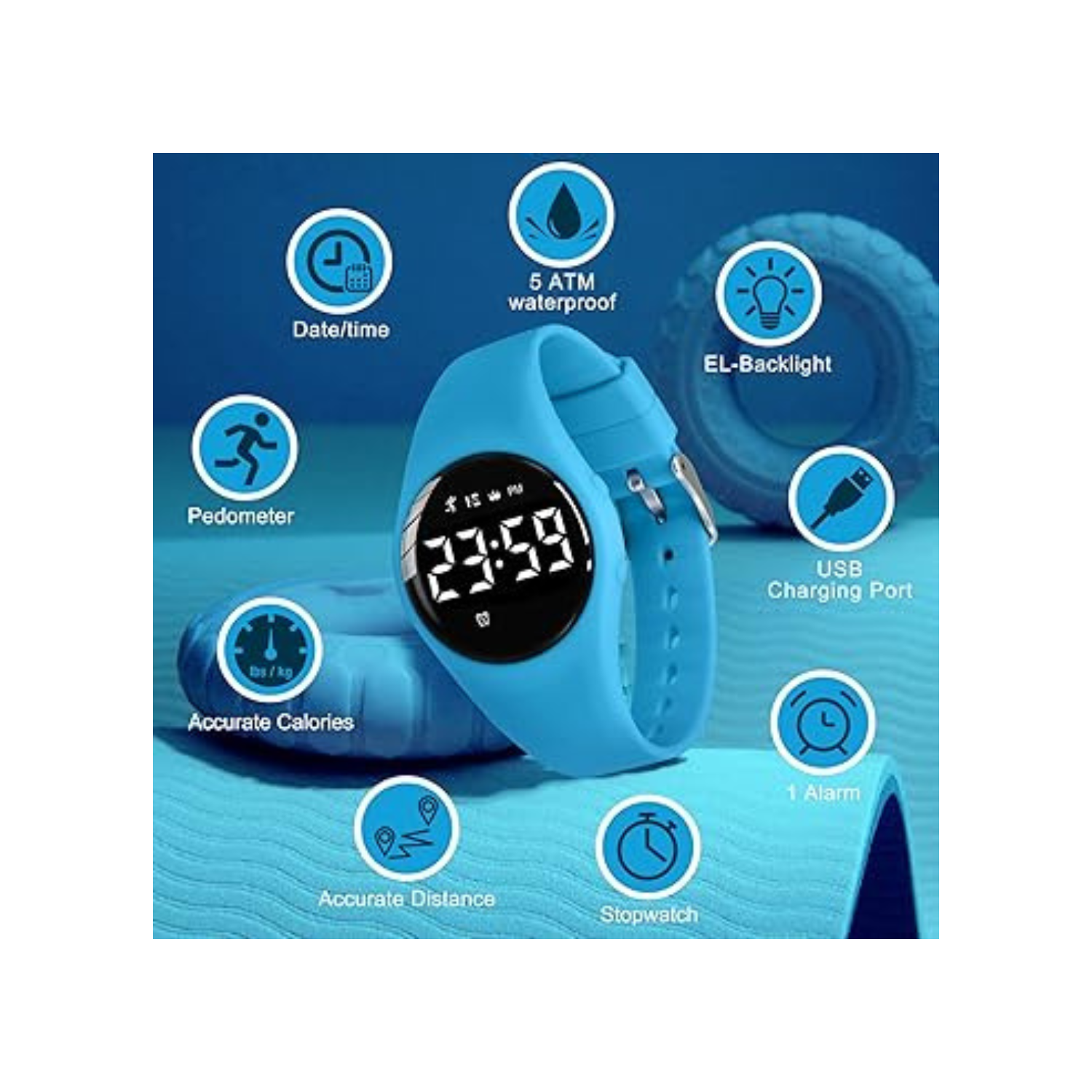 Watch for Kids Boys Girls Silent Vibration Alarm/Stopwatch/Steps Counter/Distance/Calories Watches for Kids Teens Boys Girls