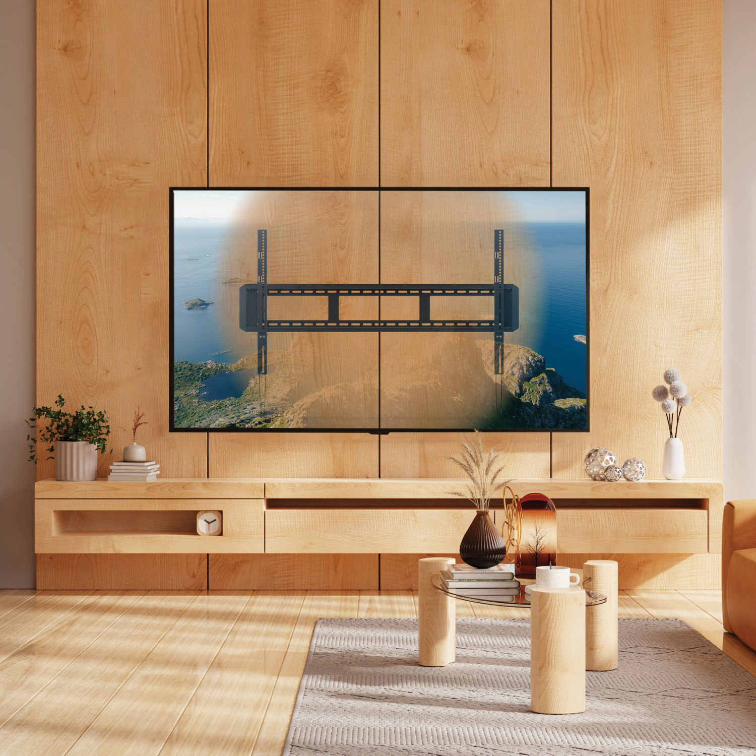 Support mural fixe F6080 de Kanto pour téléviseur de 55 à 120 po