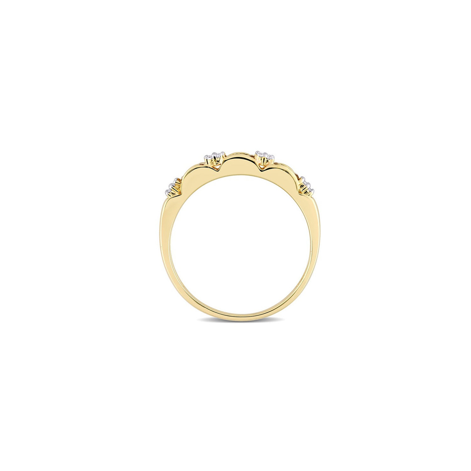 1/3 Carat Citrine and Diamond Band Ring in 10K Yellow Gold