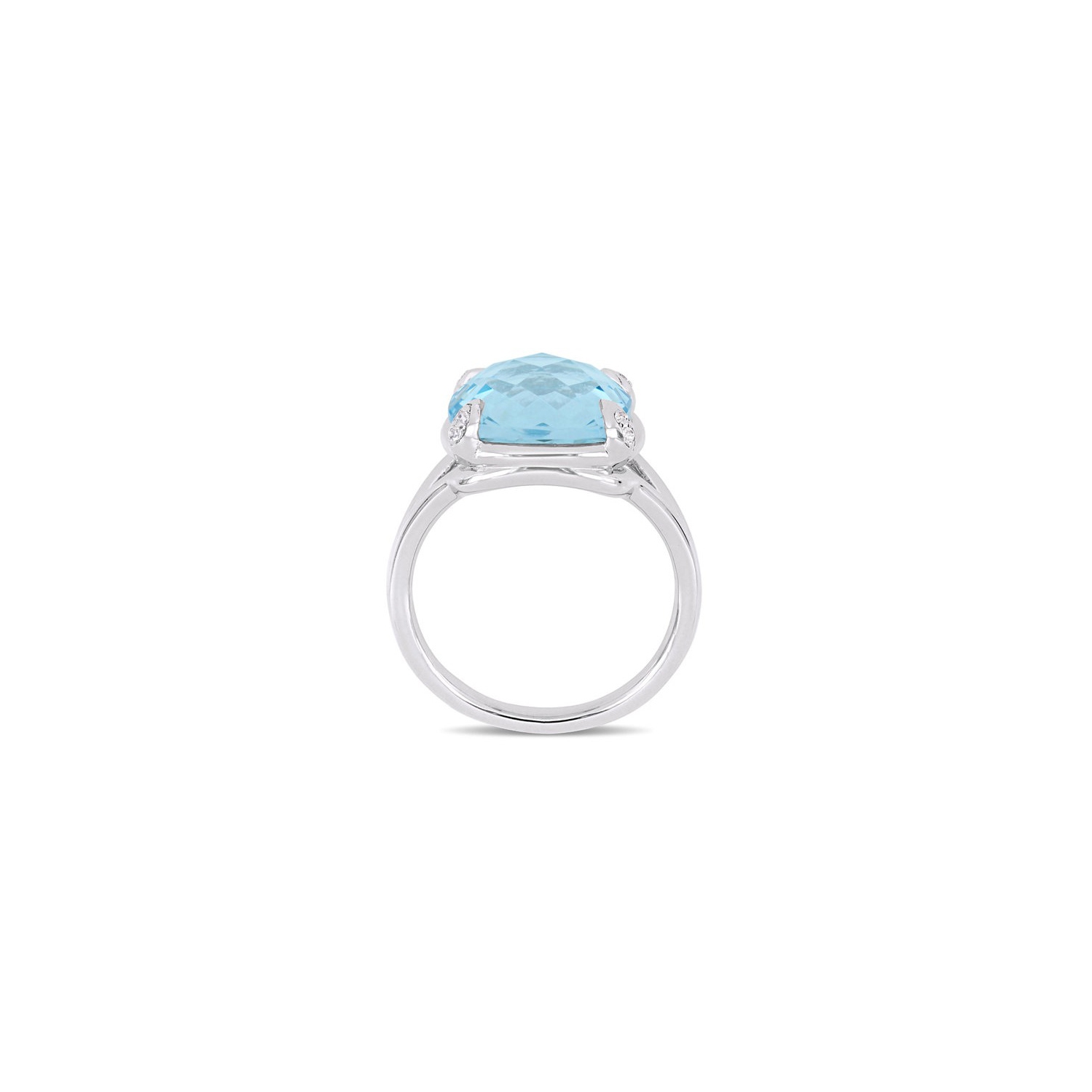 Bague 9.04&nbsp;carat, topaze bleu ciel et topaze blanche, argent sterling
