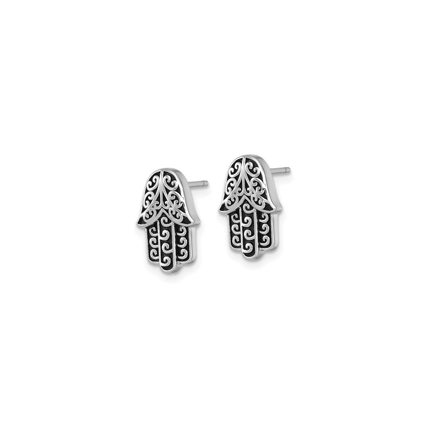 Sterling Silver Hamsa Filigree Earrings