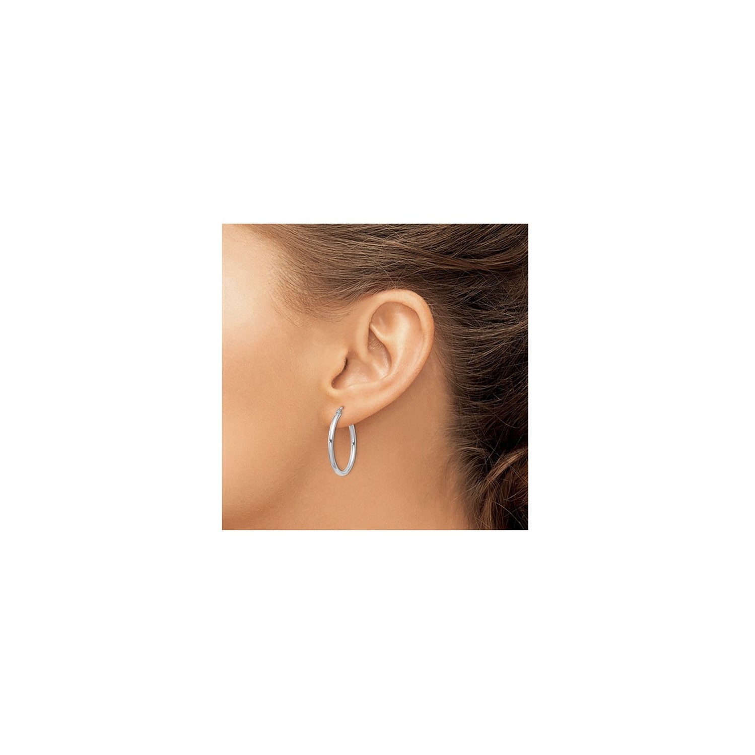 Classic Hoop Earrings in Sterling Silver 1 Inch