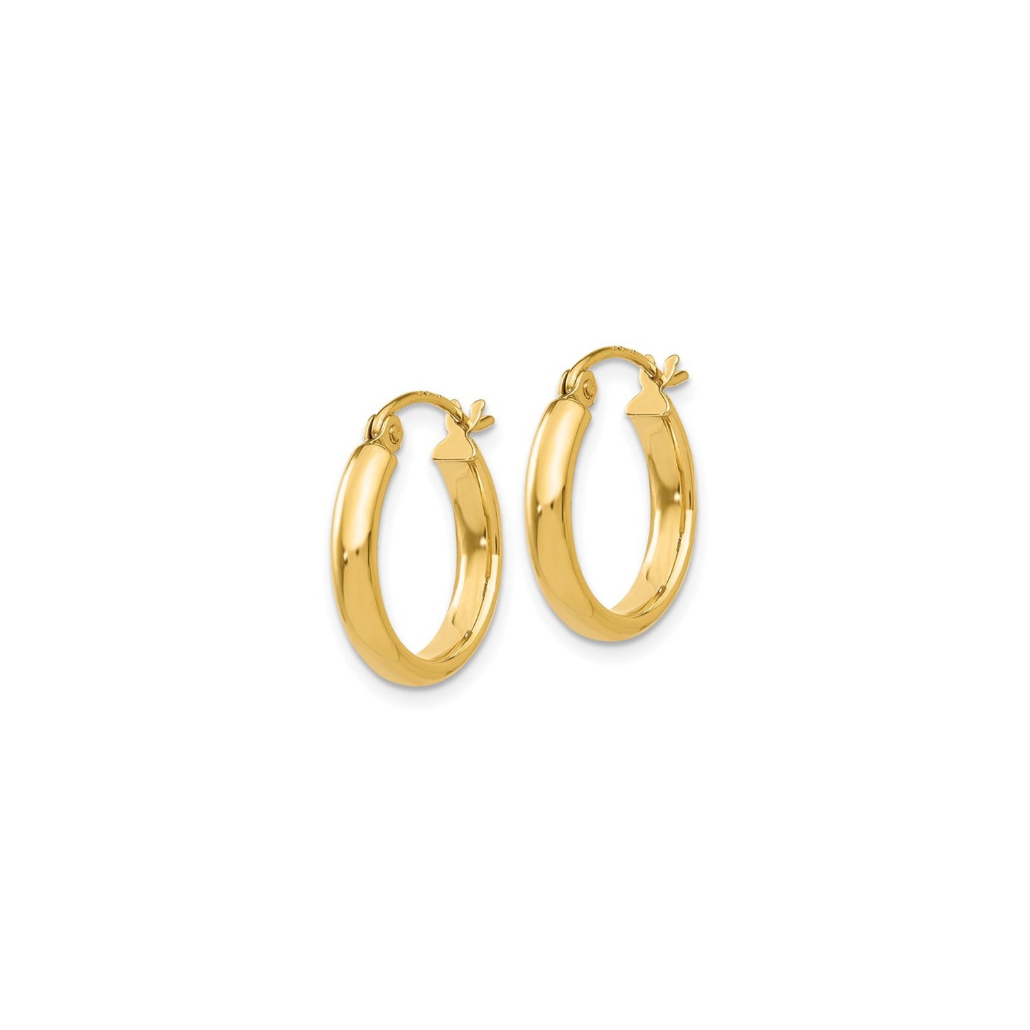 Créoles classiques en or jaune 14 ct 2/3 po