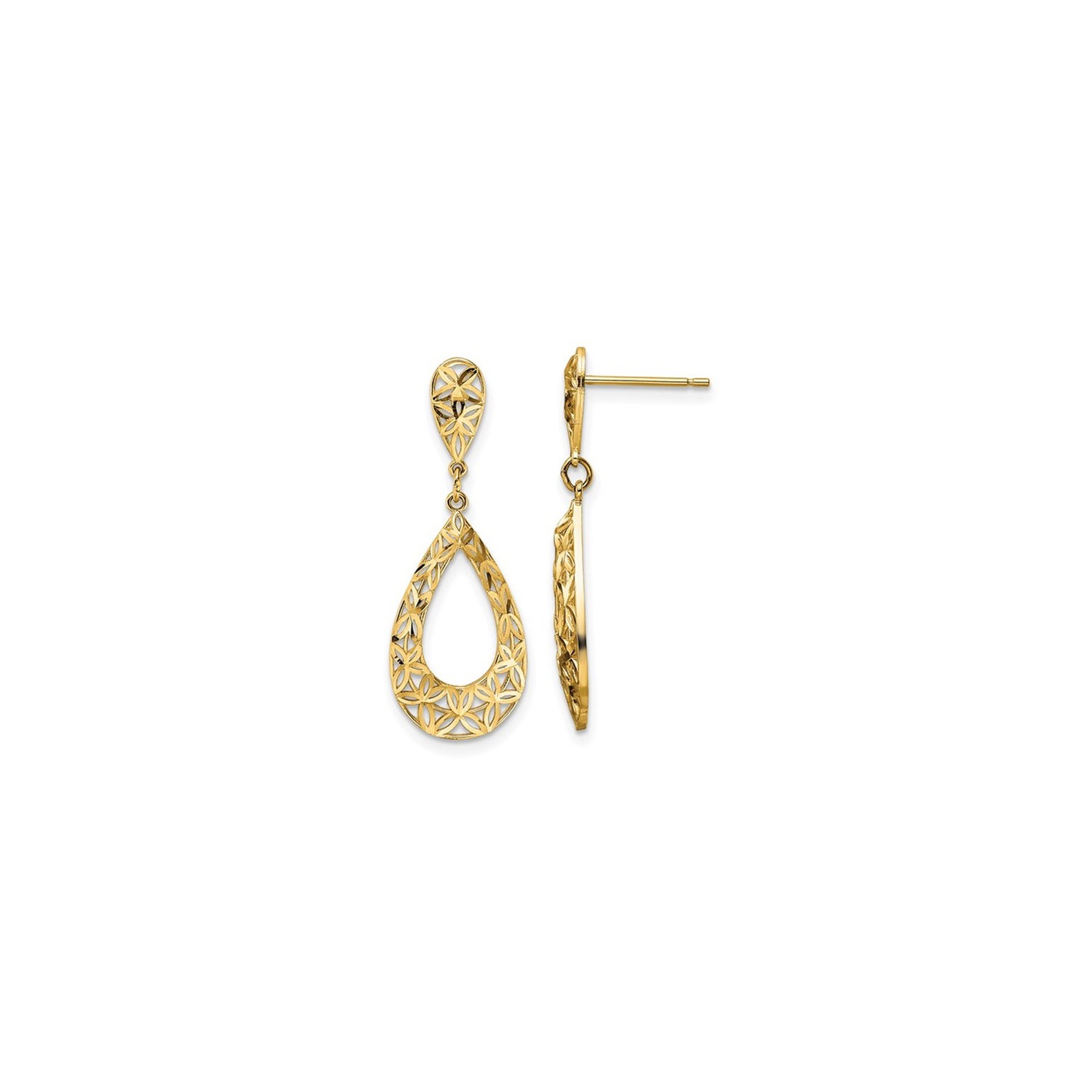 10K Yellow Gold Drop Dangle Earrings