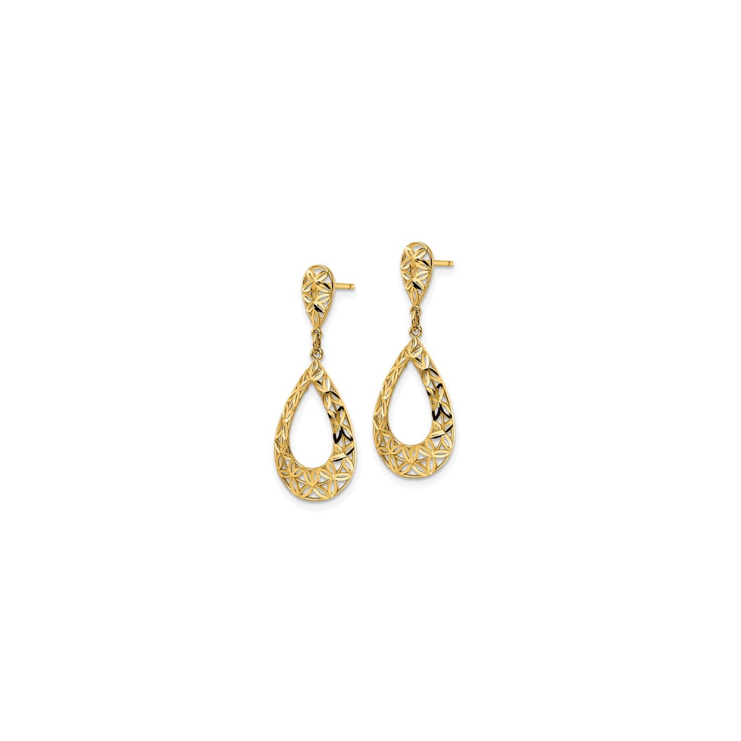 10K Yellow Gold Drop Dangle Earrings