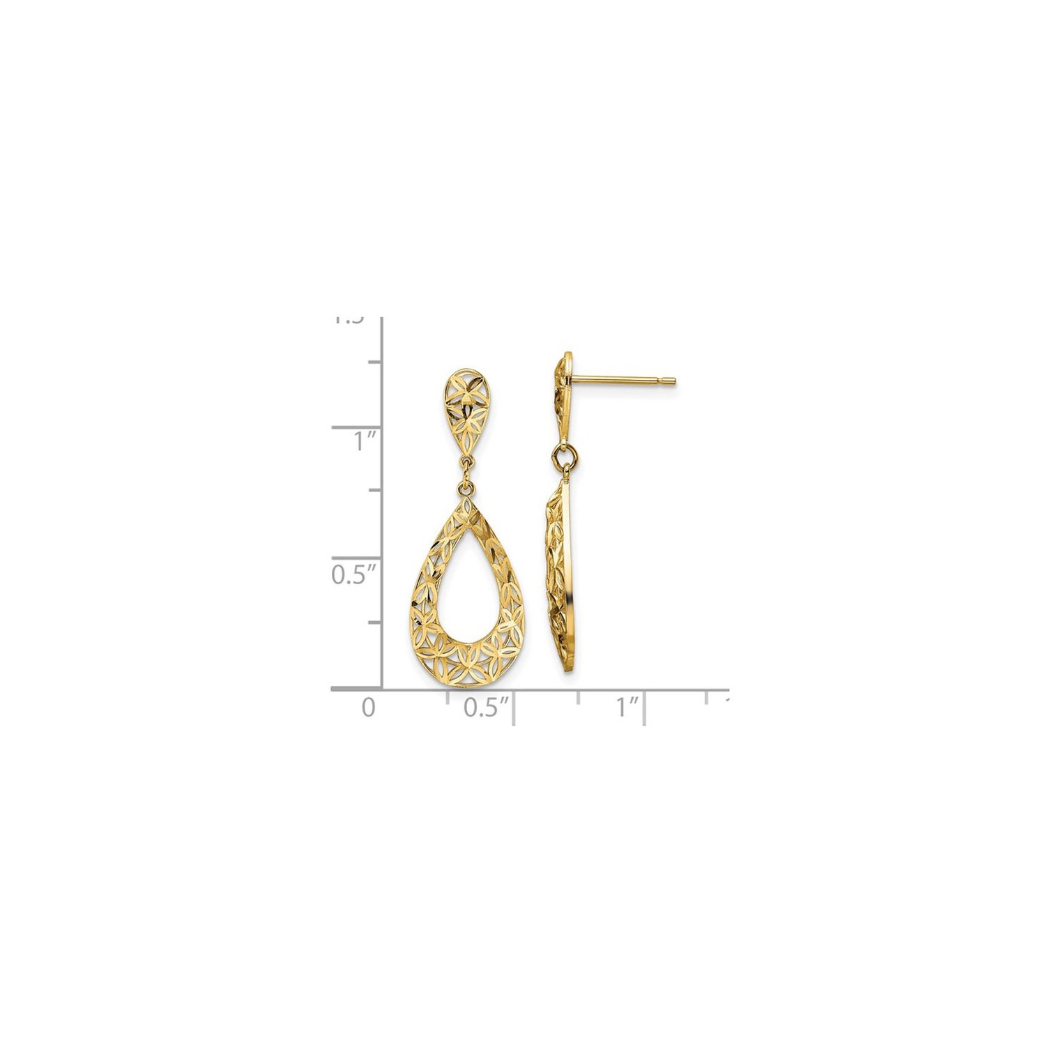 10K Yellow Gold Drop Dangle Earrings