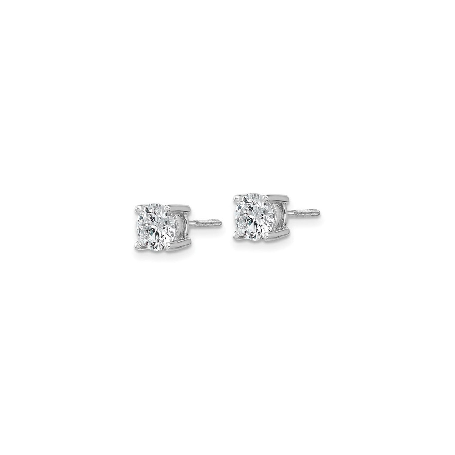 1.50 Carat Lab Grown Diamond Solitaire Stud Earrings in 14K Whitw Gold with Screwbacks (CERTIFIED)