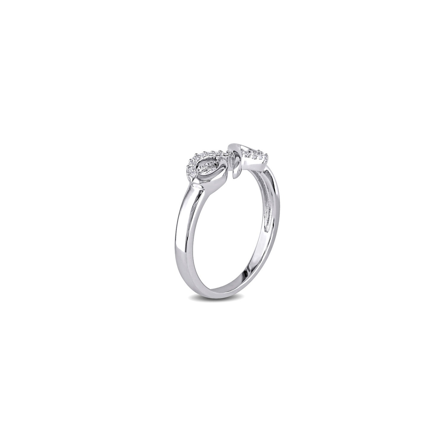 Infinity Sterling Silver Ring with Accent Diamonds