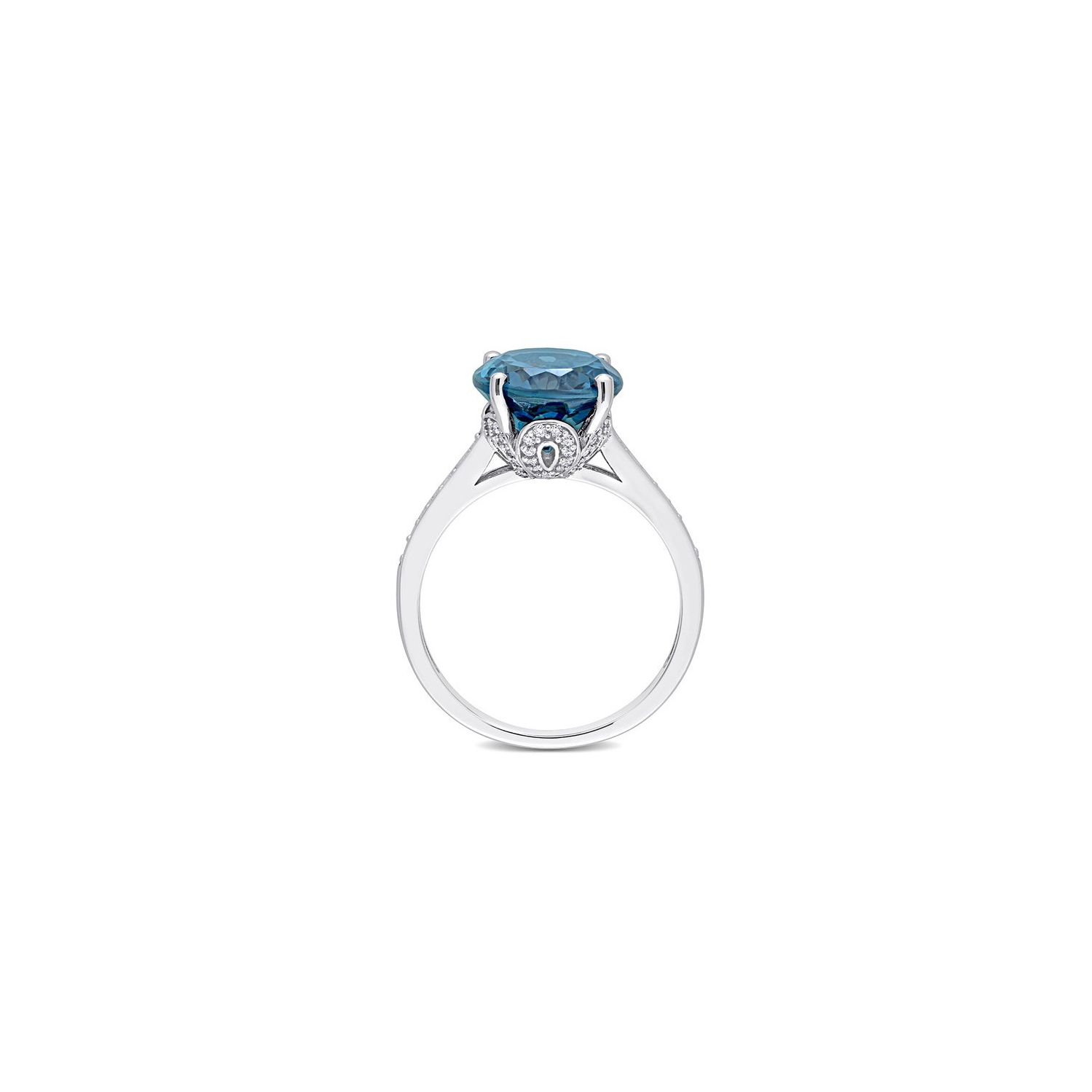 Bague en or blanc 14 ct avec diamants et topaze bleue londonienne 5 07&nbsp;carat ct