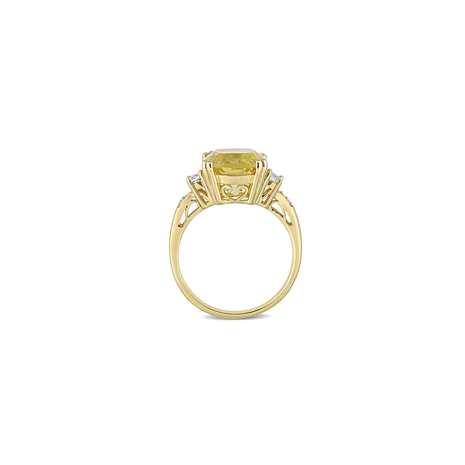 3.50 Carat Cushion-Cut Citrine Ring in 10K Yellow Gold