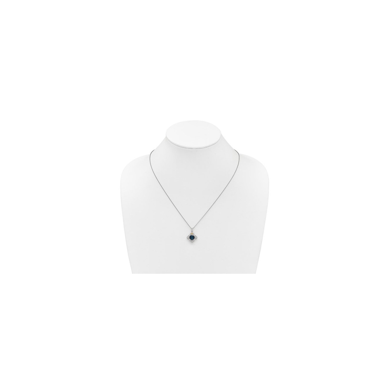 2.10 Carat London Blue Topaz Pendant Necklace in Sterling Silver with Chain