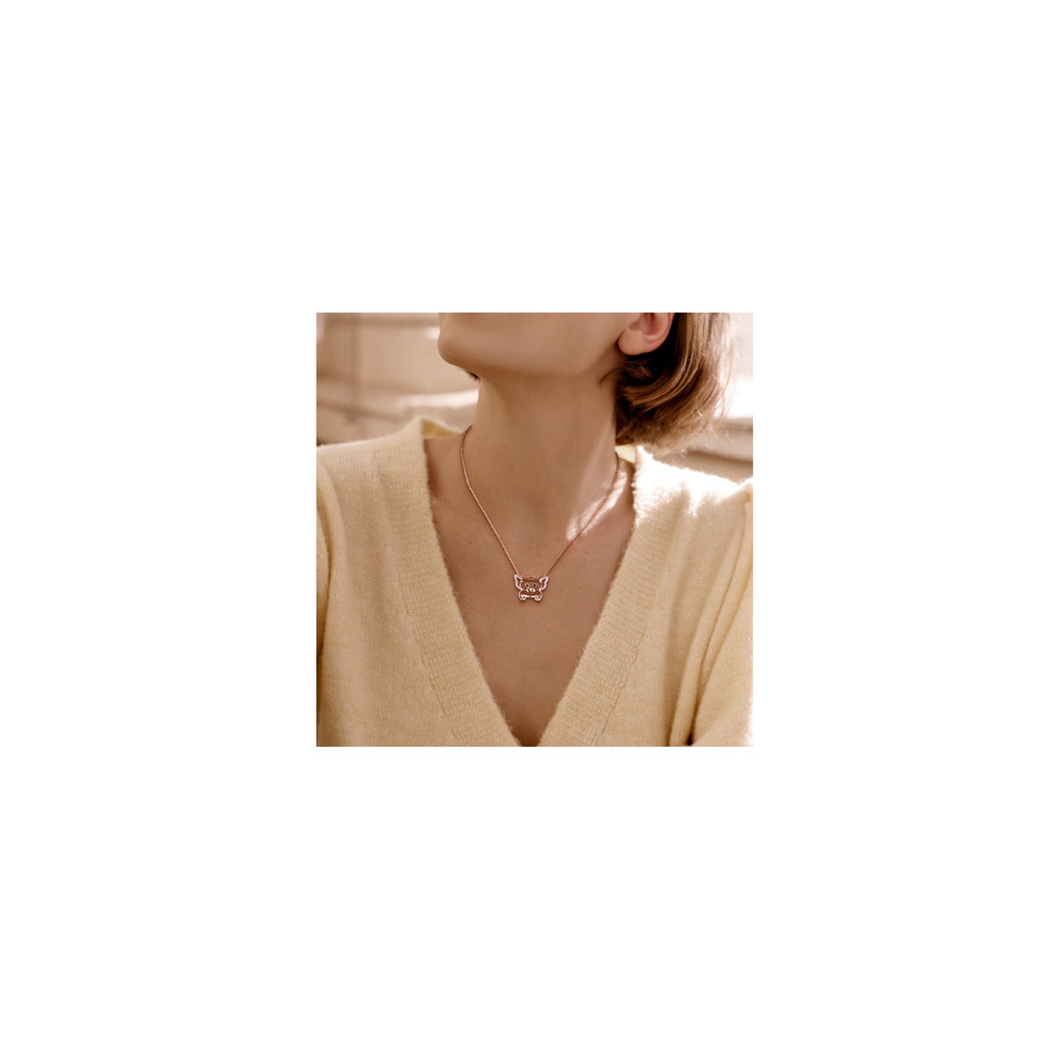 Black and White Accent Diamond Pigs Can Fly Charm Pendant Necklace in Sterling Silver with Chain