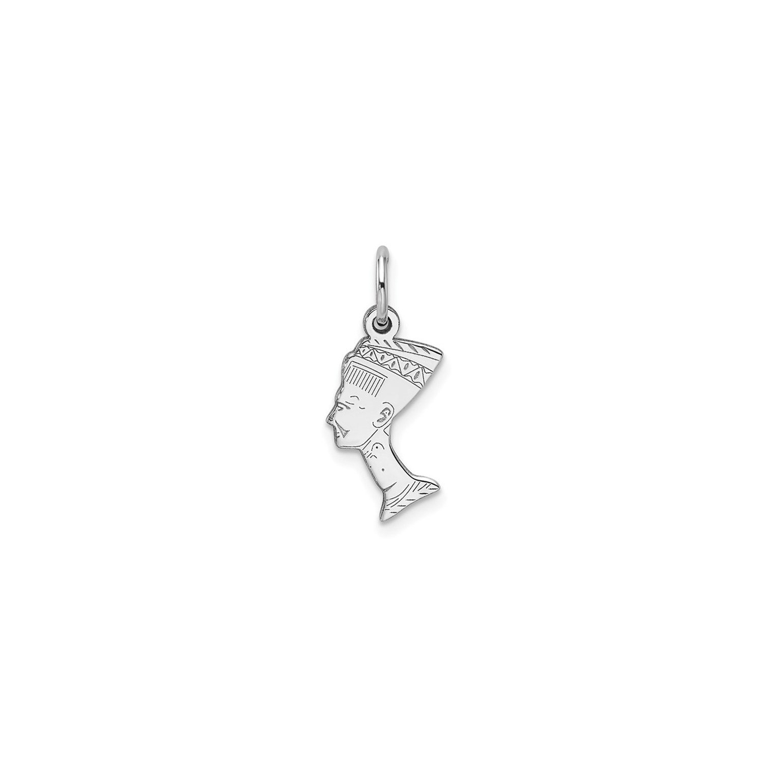 10K White Gold Egyptian Nefertiti Charm Pendant