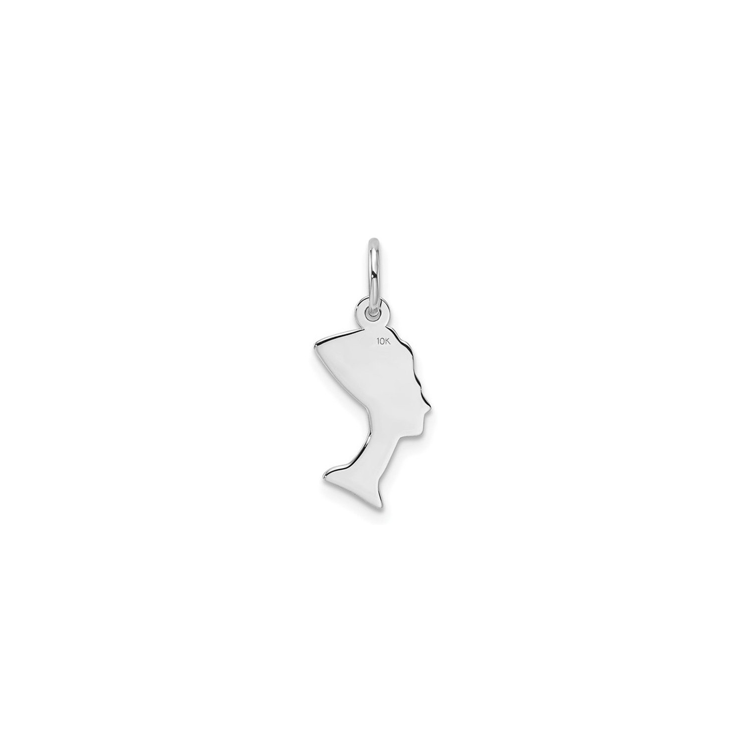 10K White Gold Egyptian Nefertiti Charm Pendant