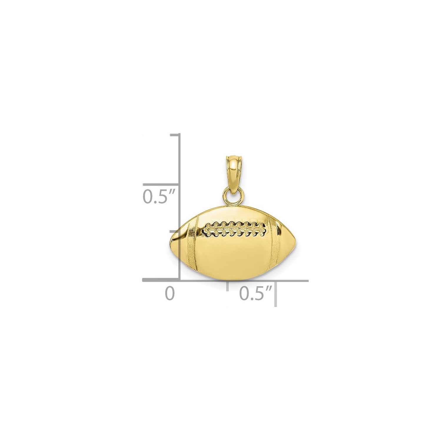 10K Yellow Gold Classic Football Charm Pendant