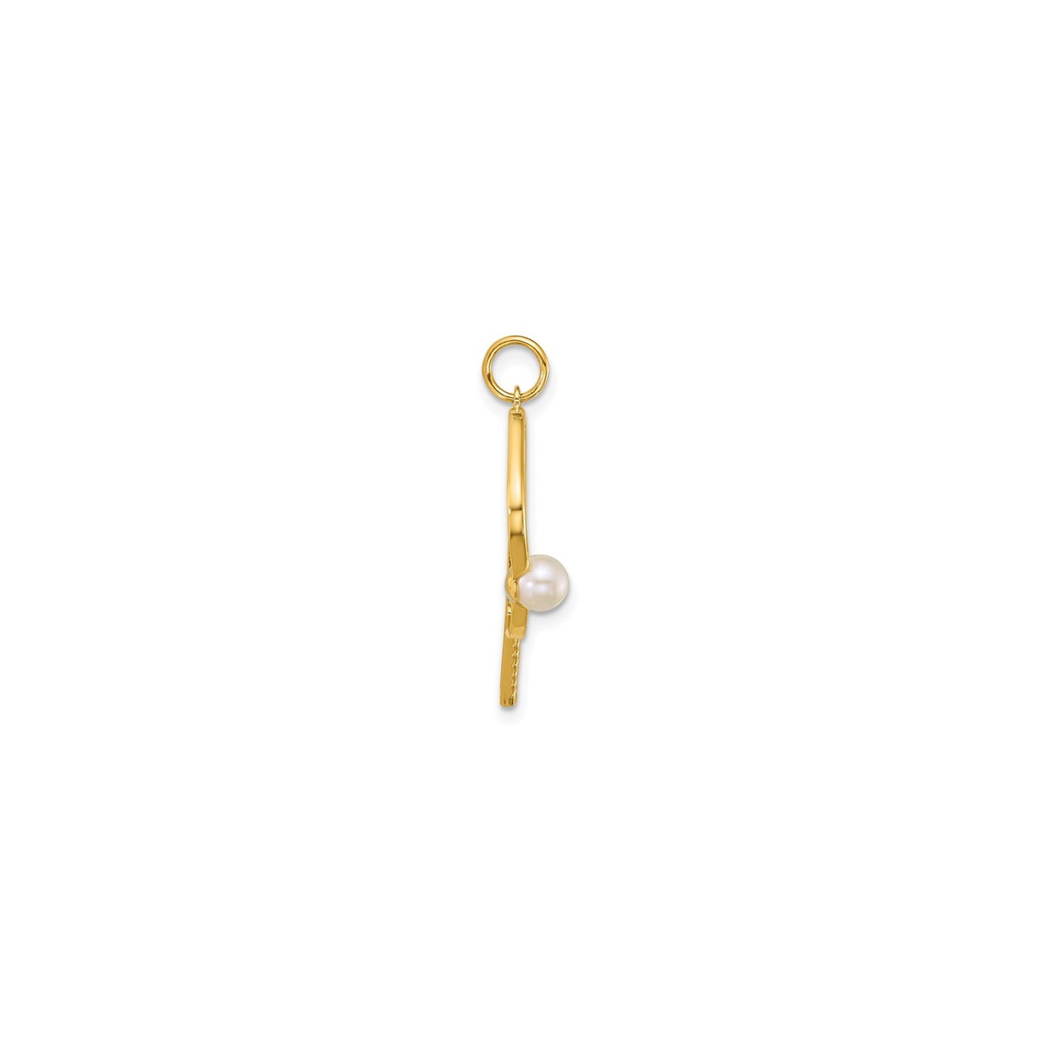 14K Yellow Gold Pickleball Paddle and Pearl Ball Charm Pendant