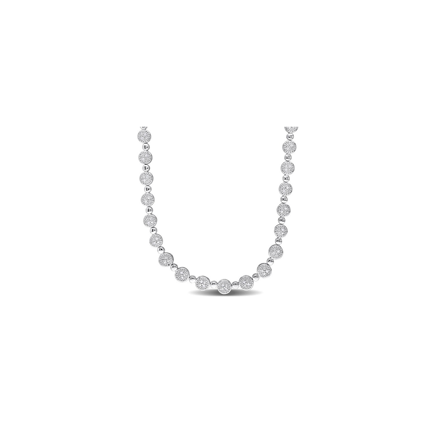 Sterling Silver 1/2 Carat Diamond Tennis Necklace (17 inches 6.5mm)