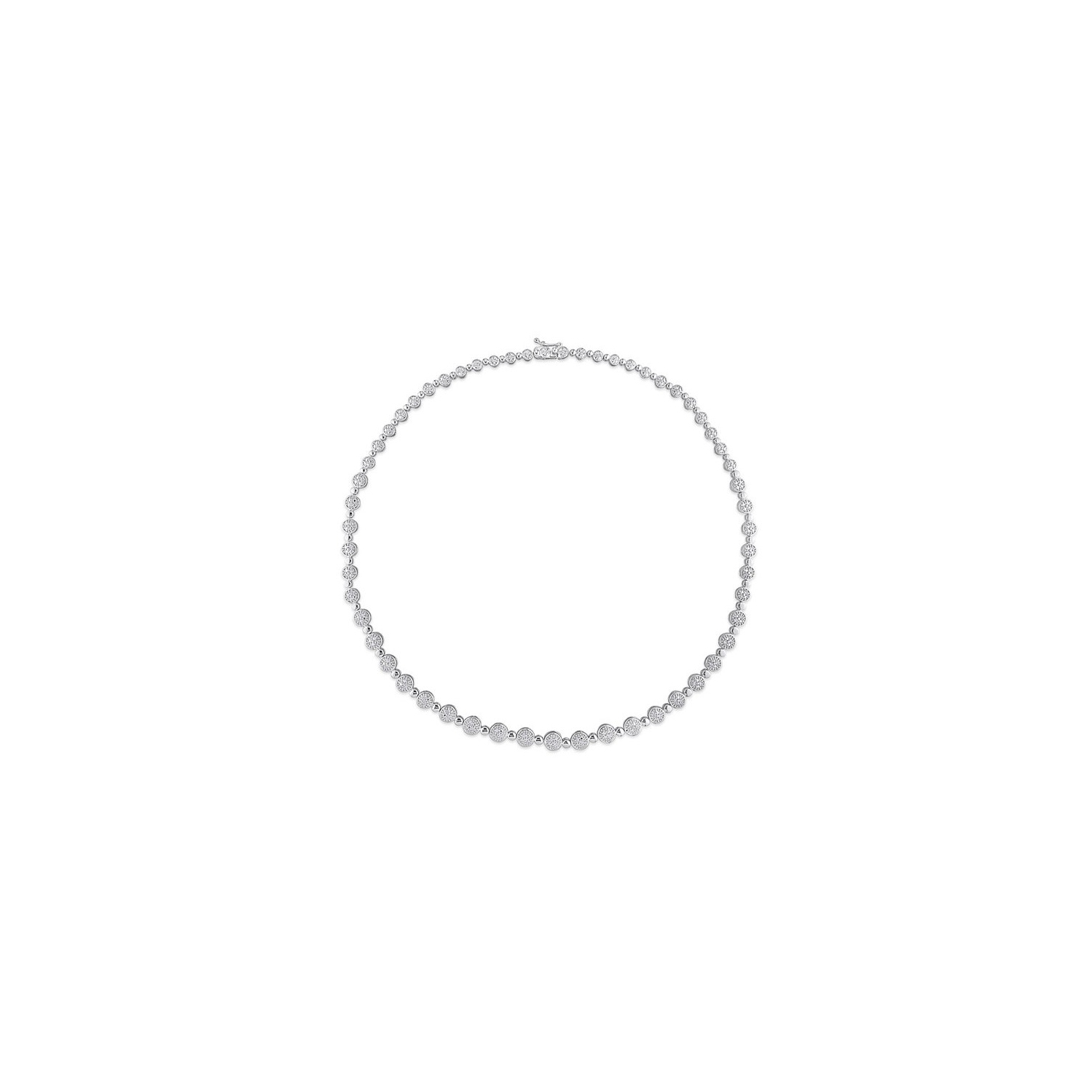 Sterling Silver 1/2 Carat Diamond Tennis Necklace (17 inches 6.5mm)