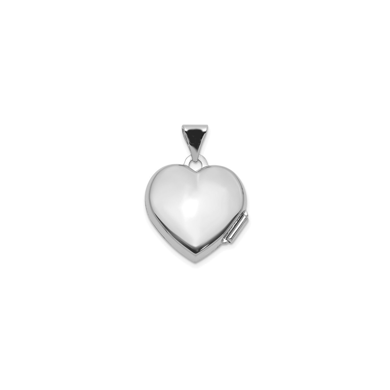 14K White Gold LOVE OF MY LIFE Heart Locket Pendant