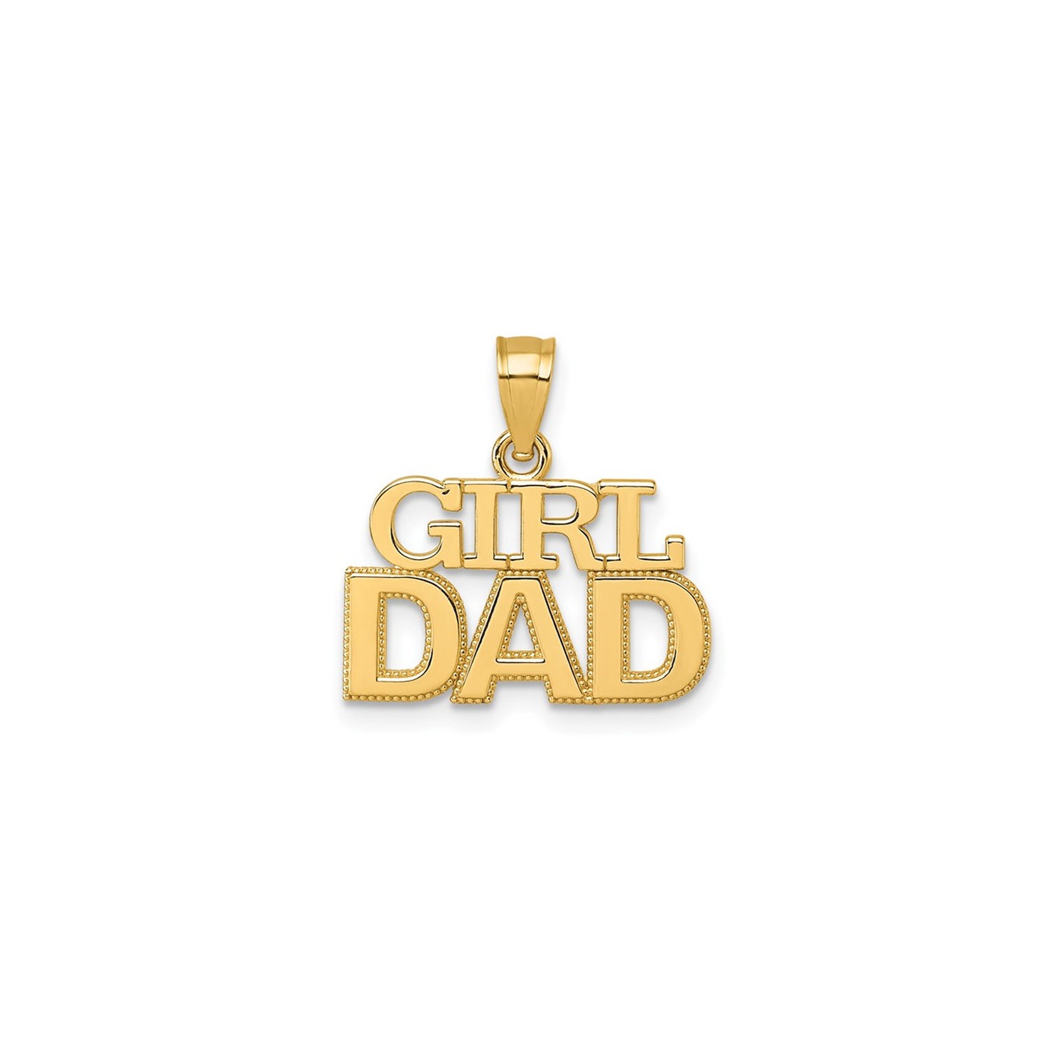 14K Yellow Gold GIRL DAD Charm Pendant