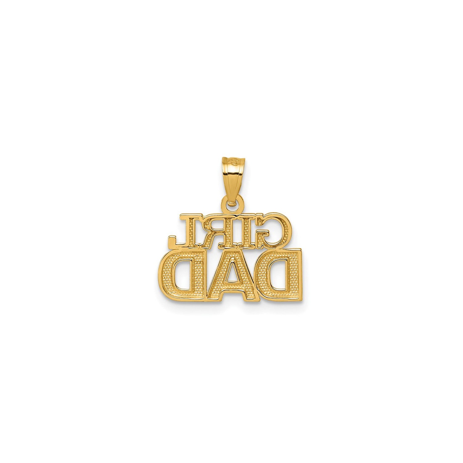 14K Yellow Gold GIRL DAD Charm Pendant