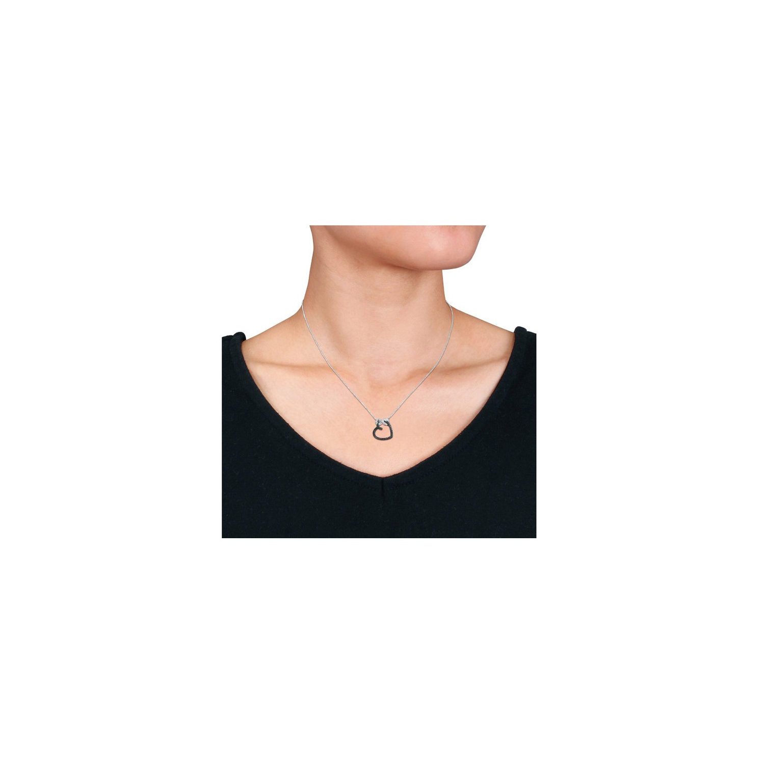 Diamond Accent Infinity Heart Pendant Necklace in Yellow Sterling Silver with Chain