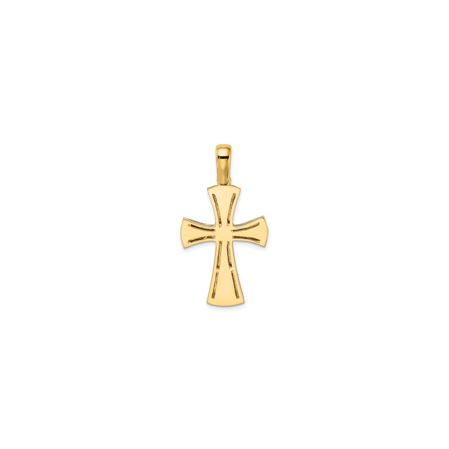 14K Yellow and White Gold Polished Cross Pendant