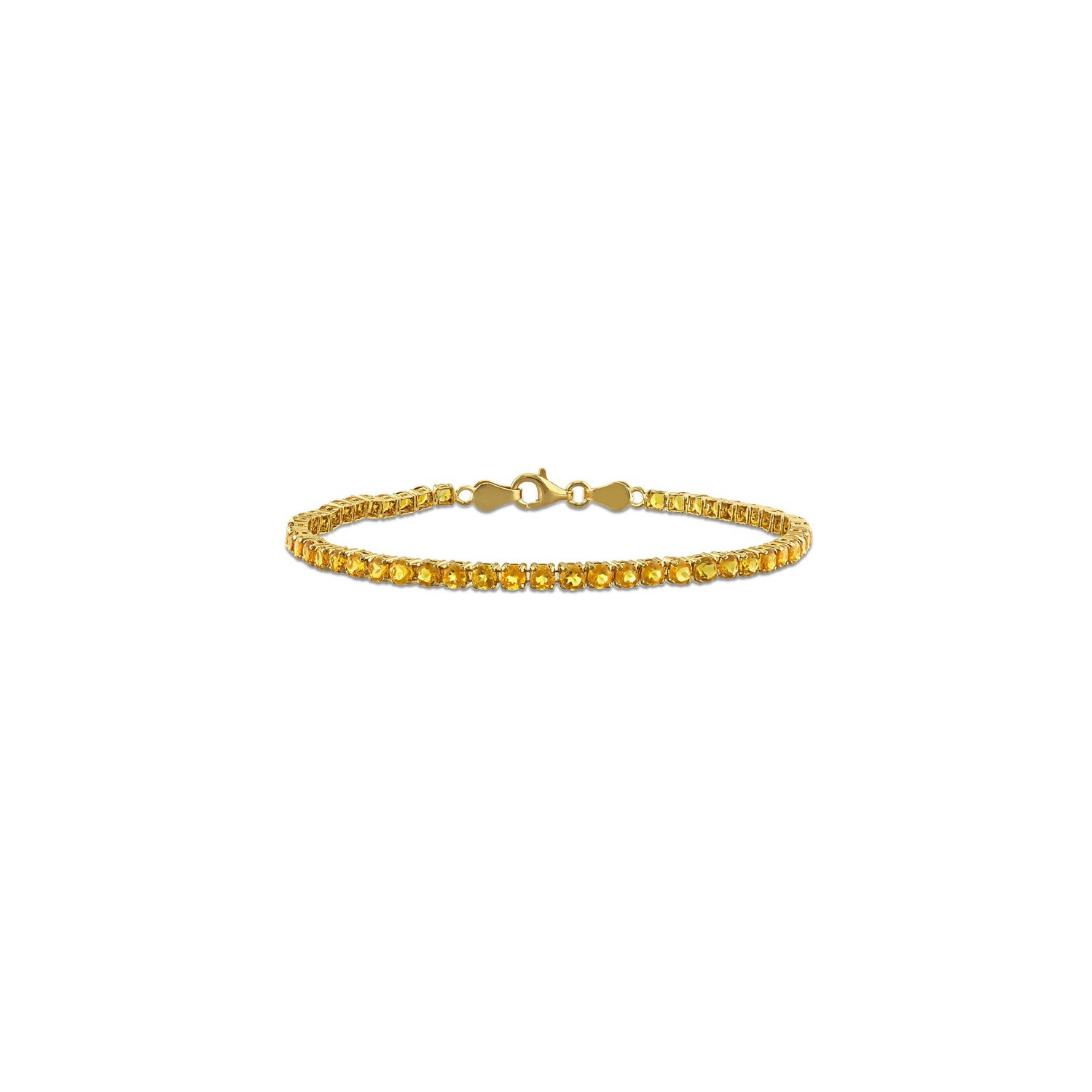4.08&nbsp;carat Bracelet tennis avec citrine de Madère en argent sterling jaune