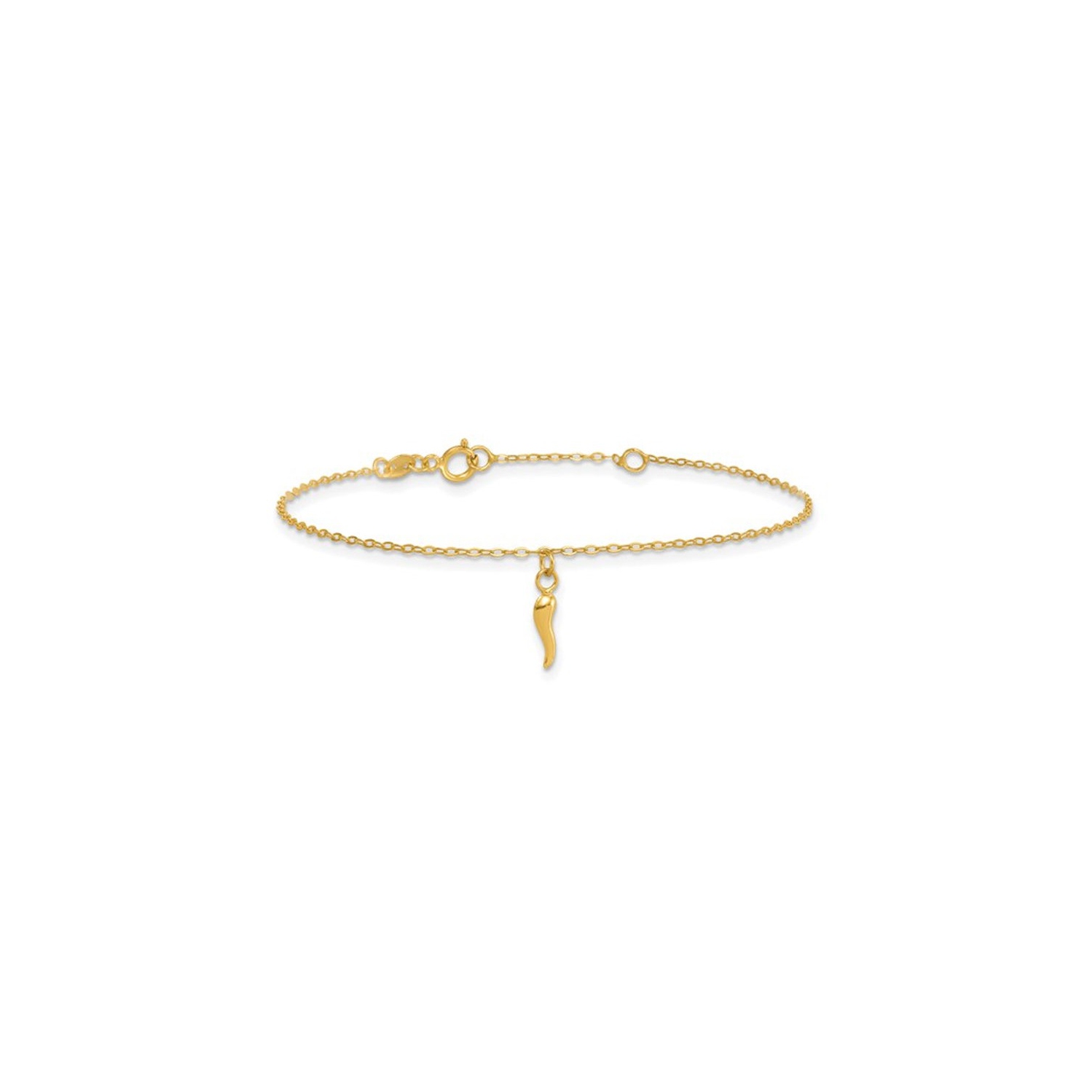 Bracelet à mailles trombones en forme de coeur soufflé en or jaune 14 K
