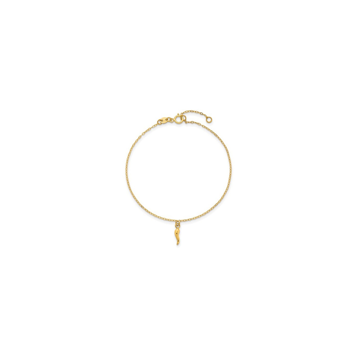 Bracelet à mailles trombones en forme de coeur soufflé en or jaune 14 K