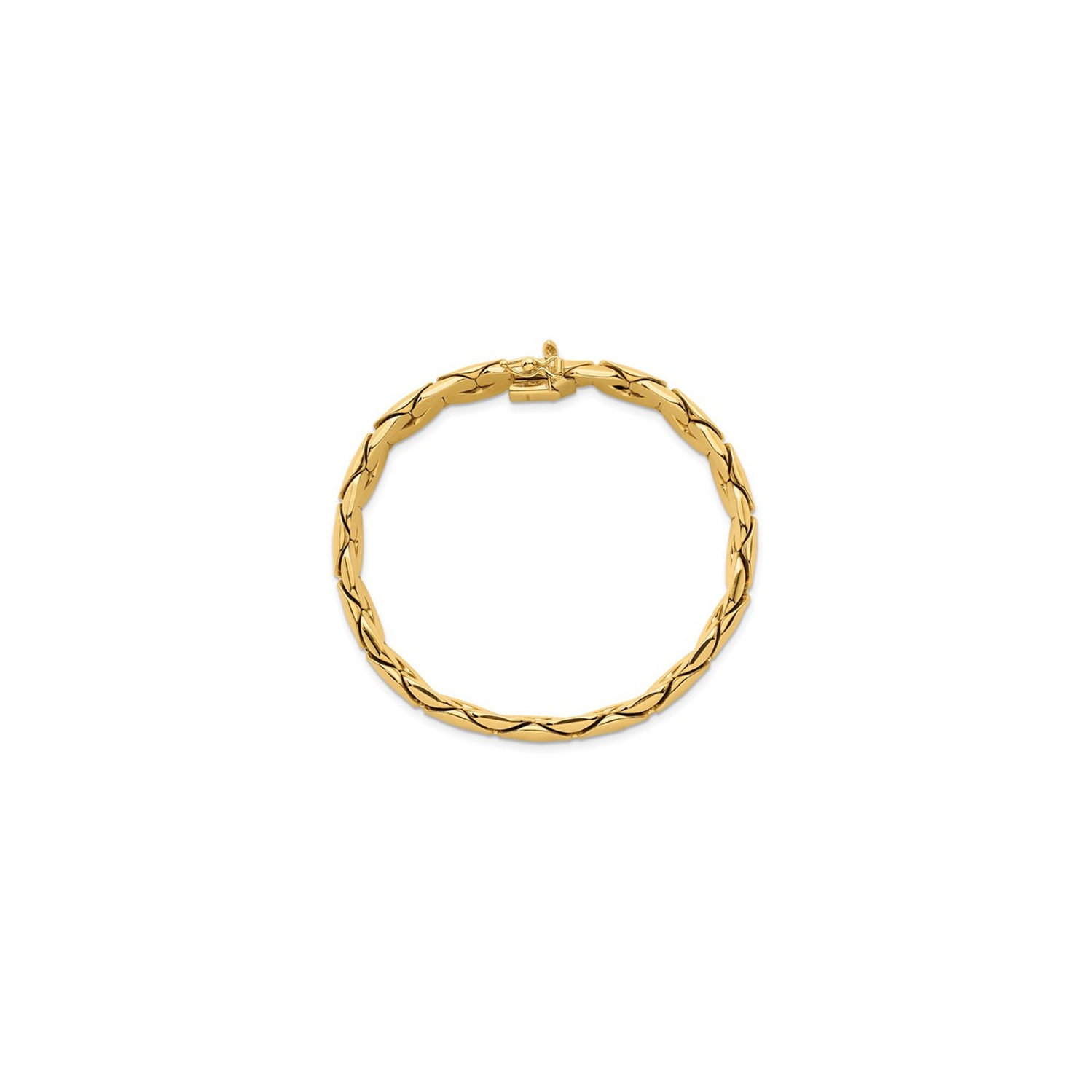 Bracelet à mailles fantaisie en or jaune 14 ct poli pour femmes
